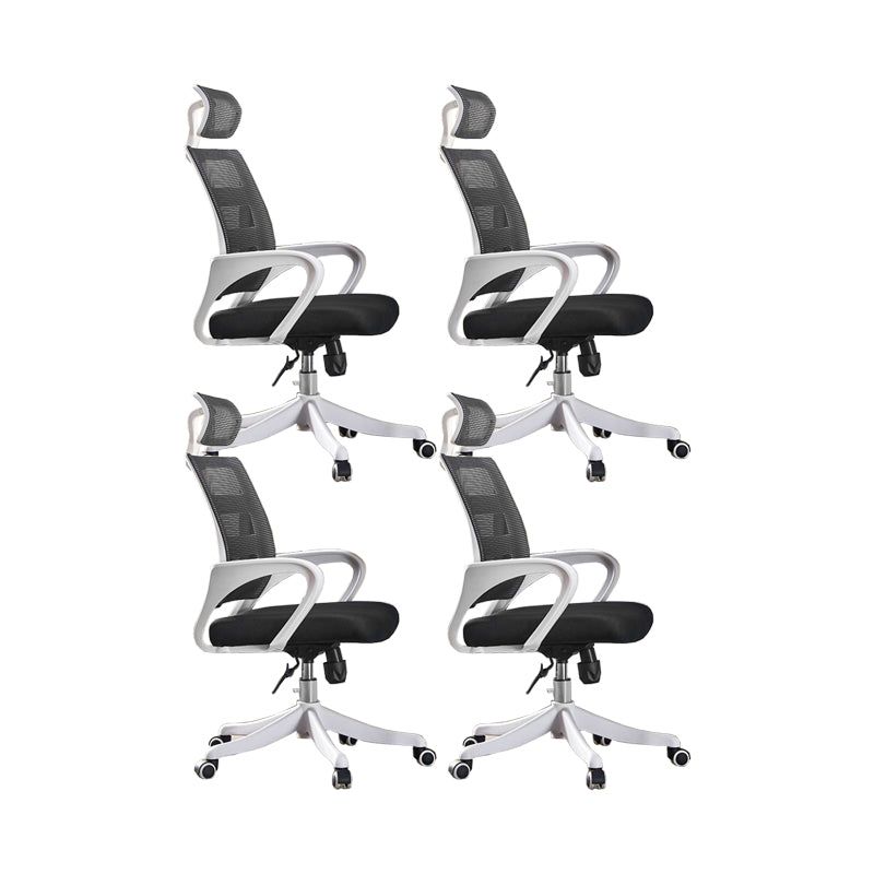 Adjustable Wheels Office Chair Contemporary High Back Desk Chair