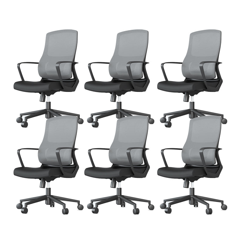 Contemporary Wheels Office Chair Microfiber Black Task Mid-Back Chair