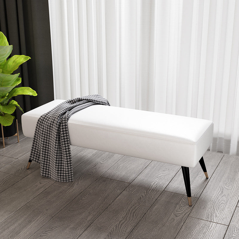 16.5 Inch Wide Glam Metal Seating Bench Cushioned Entryway Bench