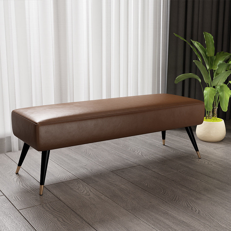 16.5 Inch Wide Glam Metal Seating Bench Cushioned Entryway Bench