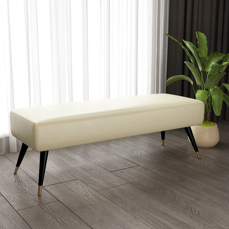 16.5 Inch Wide Glam Metal Seating Bench Cushioned Entryway Bench