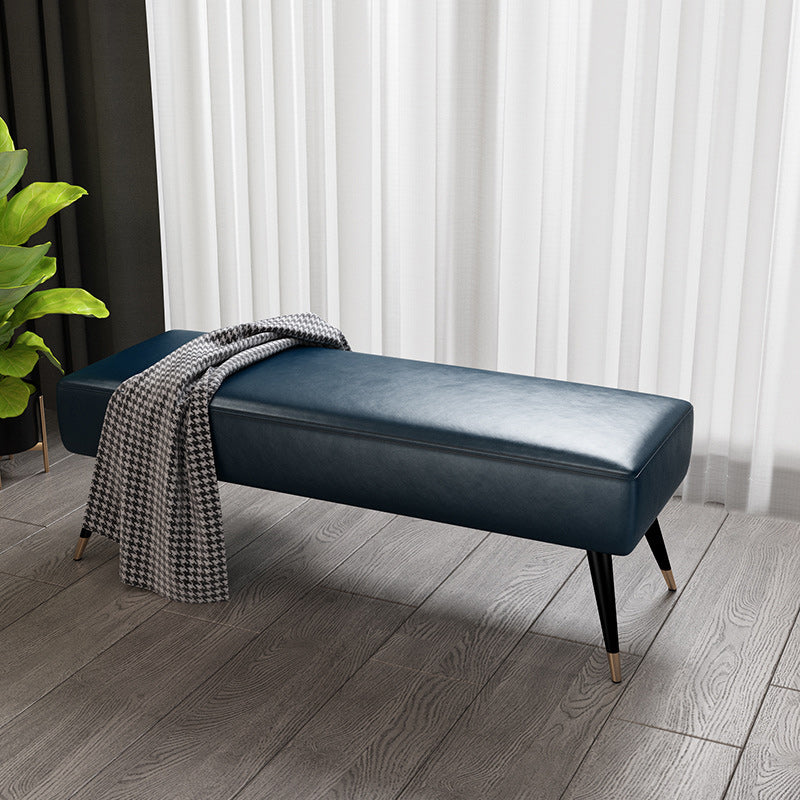 16.5 Inch Wide Glam Metal Seating Bench Cushioned Entryway Bench