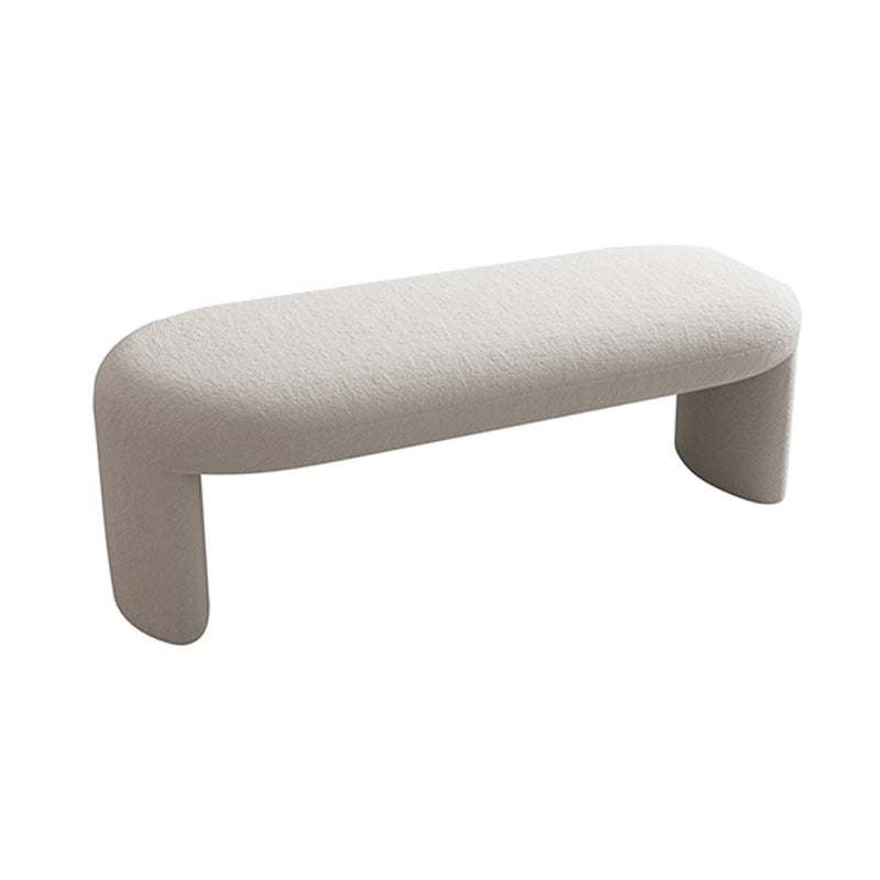 Modern Foam Bench with Legs Rectangle Solid Color Wool Bench