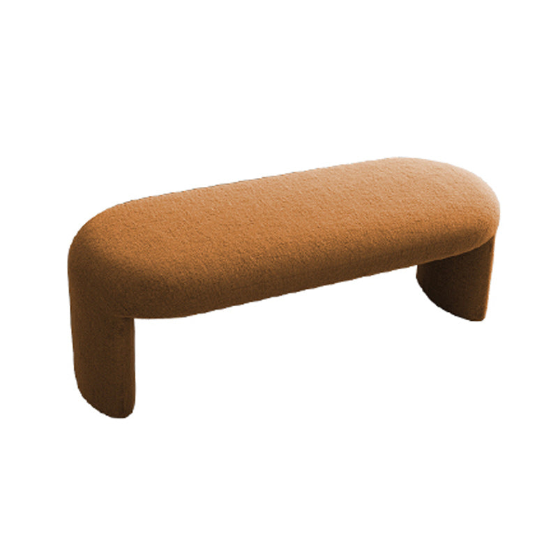 Modern Foam Bench with Legs Rectangle Solid Color Wool Bench