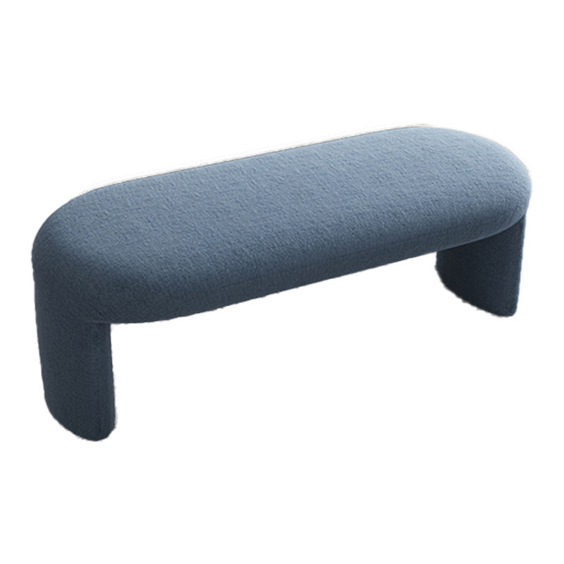 Modern Foam Bench with Legs Rectangle Solid Color Wool Bench