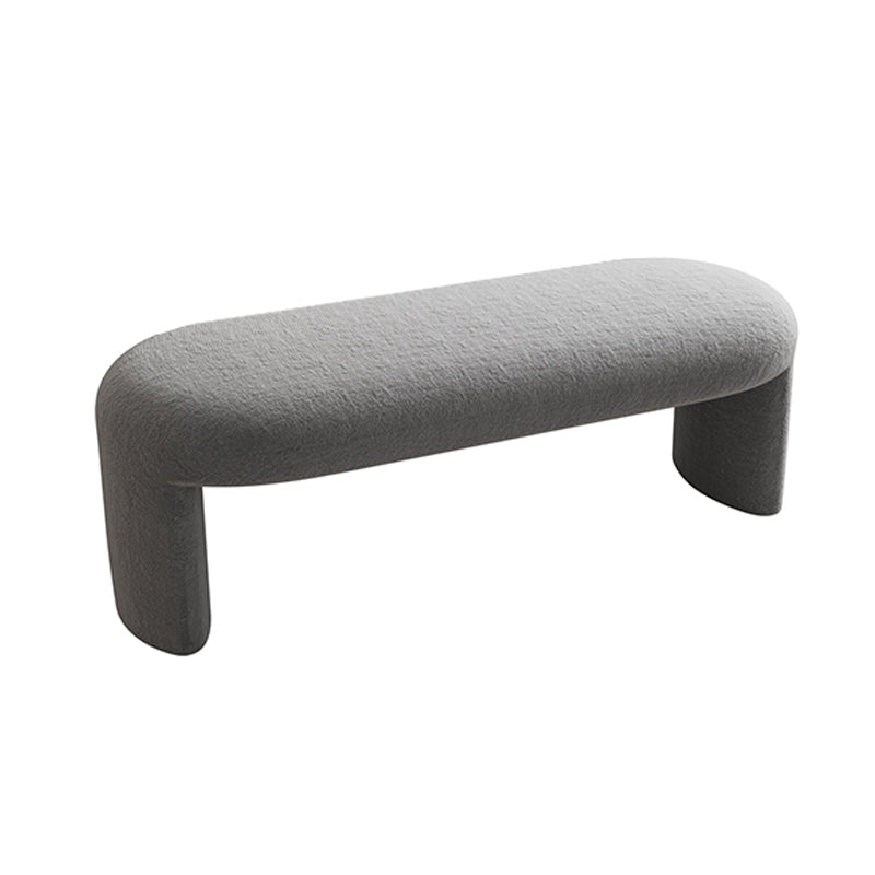 Modern Foam Bench with Legs Rectangle Solid Color Wool Bench