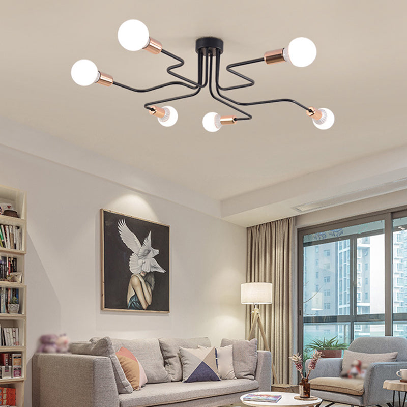 Metal Spiral Flush Mount Light Modern Multi Lights Flush Ceiling Light Fixtures