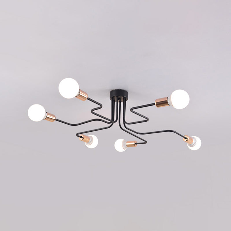 Metal Spiral Flush Mount Light Modern Multi Lights Flush Ceiling Light Fixtures