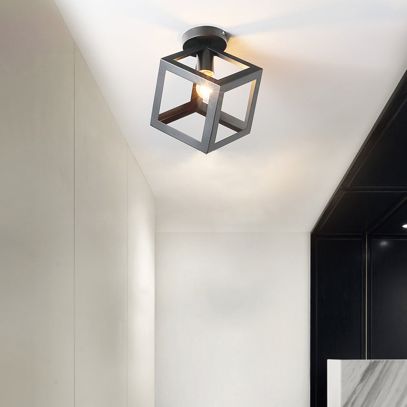 Modern Ceiling Lamp Black Ceiling Mount Light with Metal Shade for Dining Room