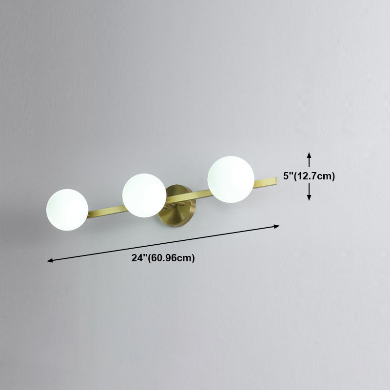 Postmodern Vanity Light Strip Glass Ball Vanity Lighting Fixture for Bathroom