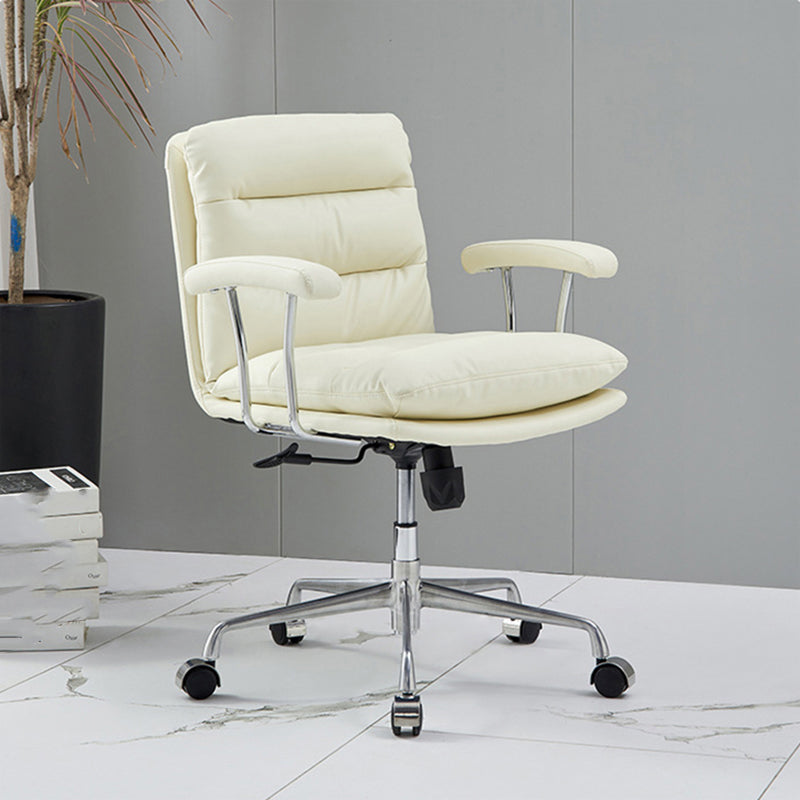 Modern Fixed Arms Desk Chair Height-adjustable Ergonomic Office Chair