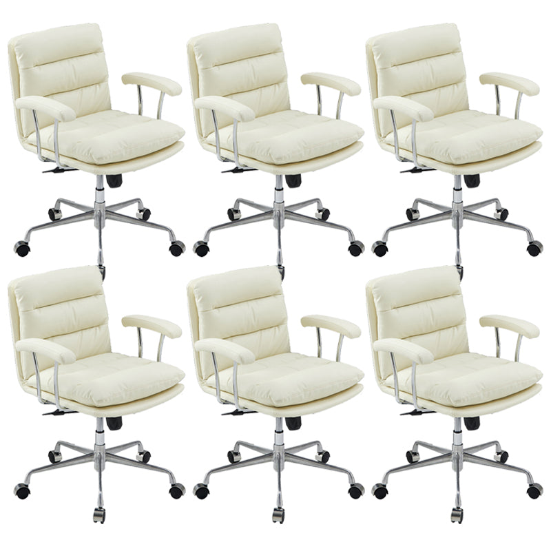 Modern Fixed Arms Desk Chair Height-adjustable Ergonomic Office Chair