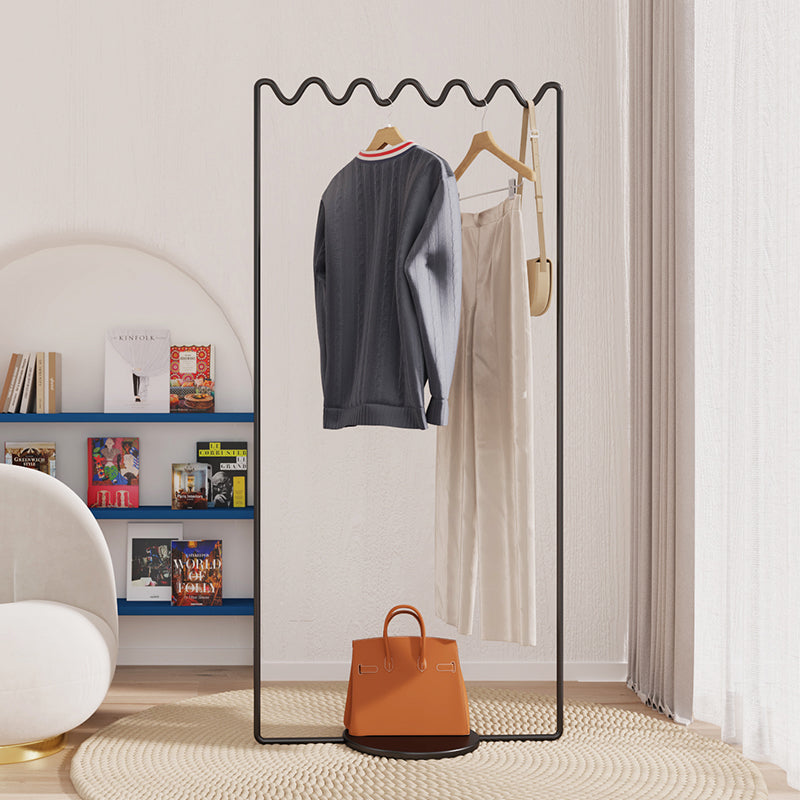 Magnificent Metal Entryway Kit with Wave Shape and Clothes Rail in Living Room