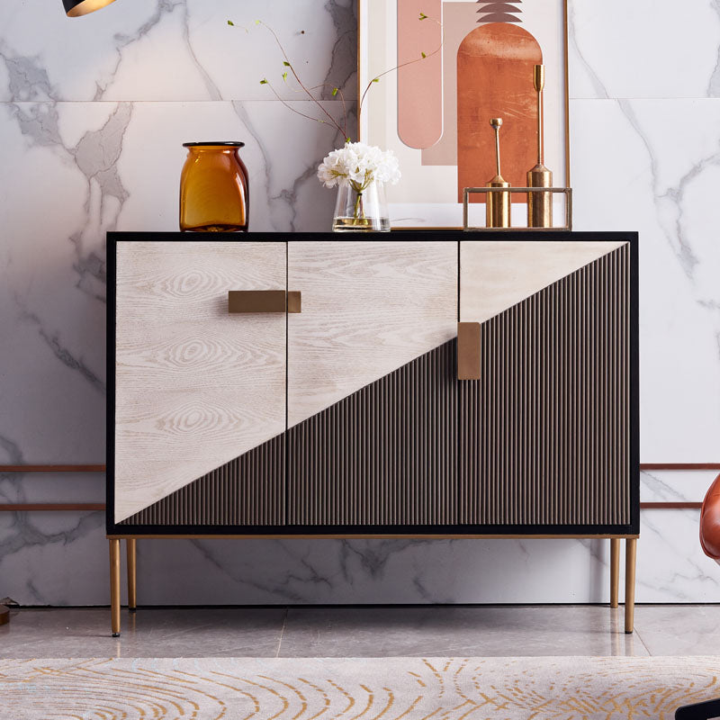 Glam Style Sideboard Wooden Sideboard with Metal Legs for Living Room