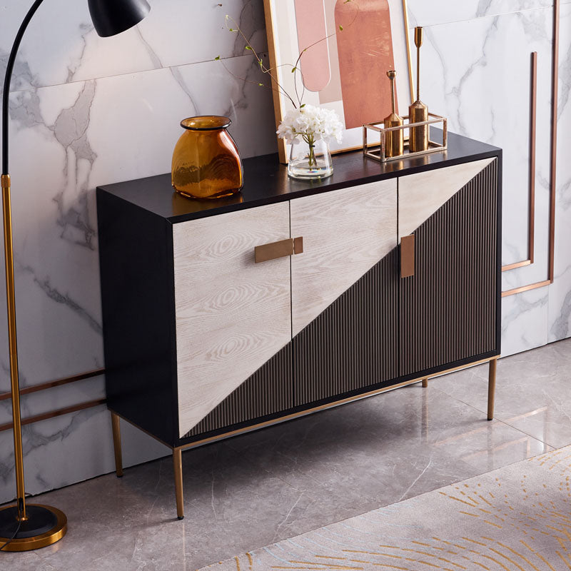 Glam Style Sideboard Wooden Sideboard with Metal Legs for Living Room