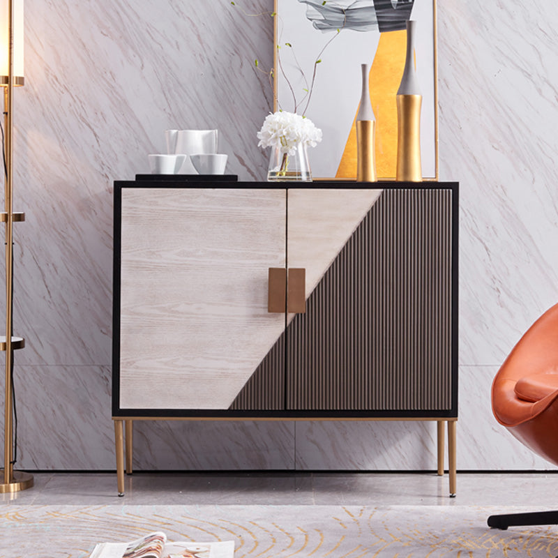 Glam Style Sideboard Wooden Sideboard with Metal Legs for Living Room