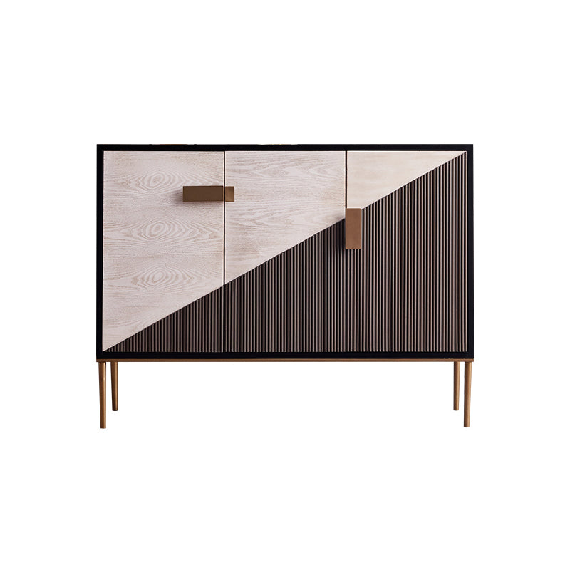 Glam Style Sideboard Wooden Sideboard with Metal Legs for Living Room