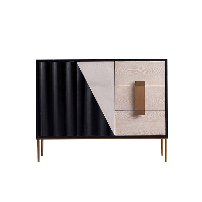 Glam Style Sideboard Wooden Sideboard with Metal Legs for Living Room