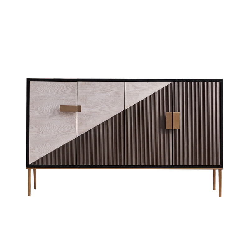 Glam Style Sideboard Wooden Sideboard with Metal Legs for Living Room