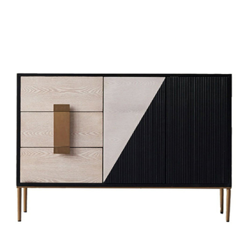 Glam Style Sideboard Wooden Sideboard with Metal Legs for Living Room