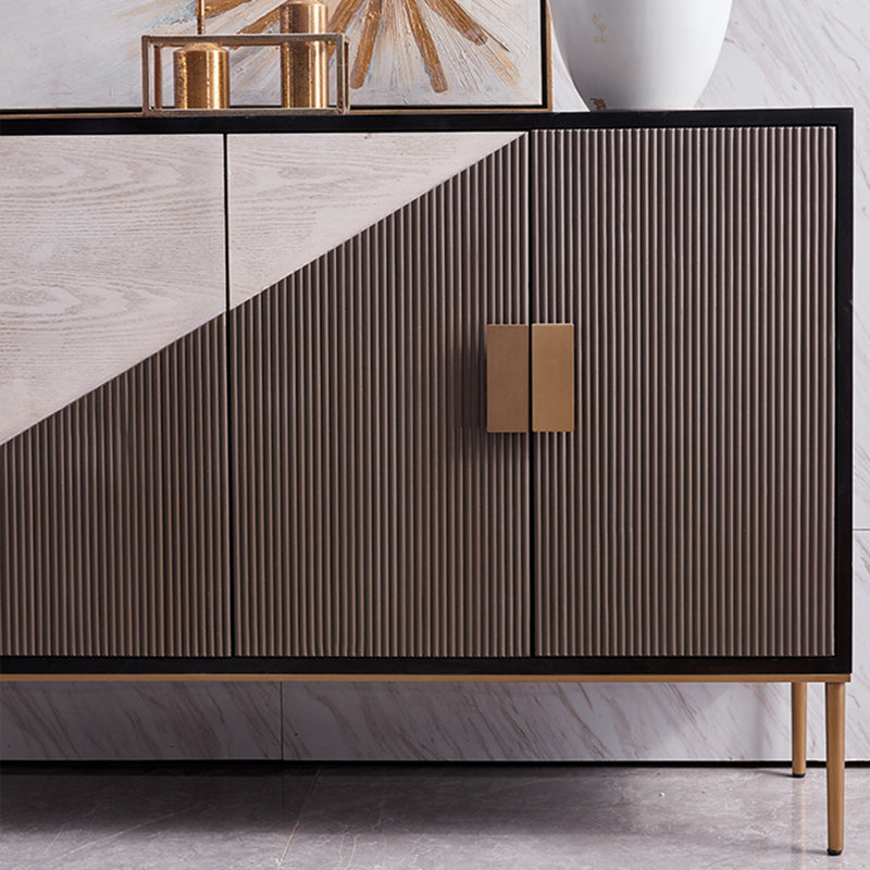 Glam Style Sideboard Wooden Sideboard with Metal Legs for Living Room