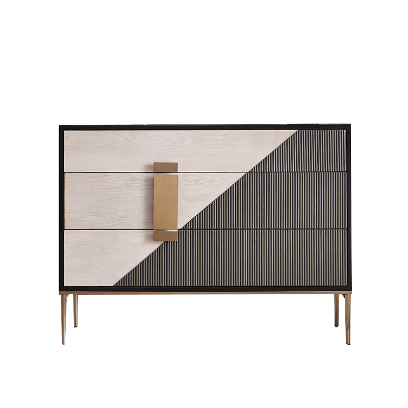 Glam Style Sideboard Wooden Sideboard with Metal Legs for Living Room