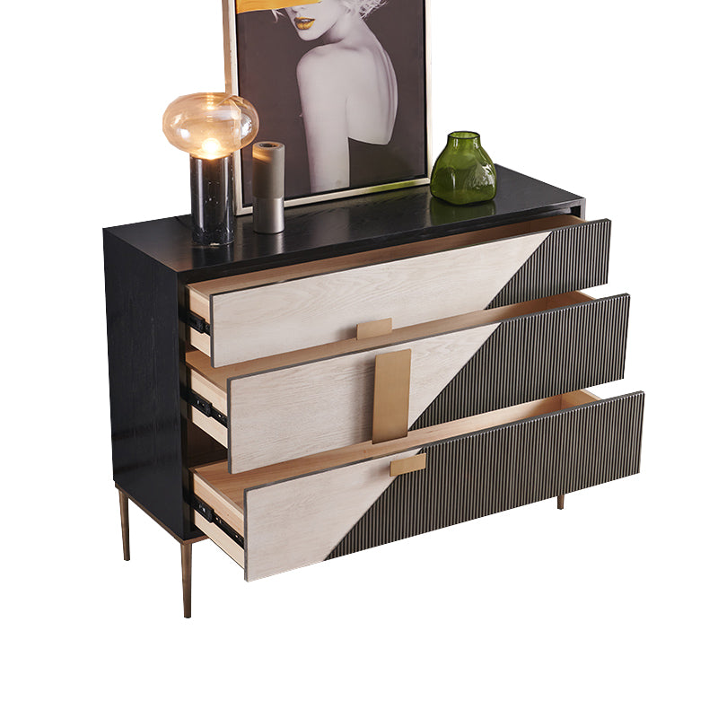 Glam Style Sideboard Wooden Sideboard with Metal Legs for Living Room