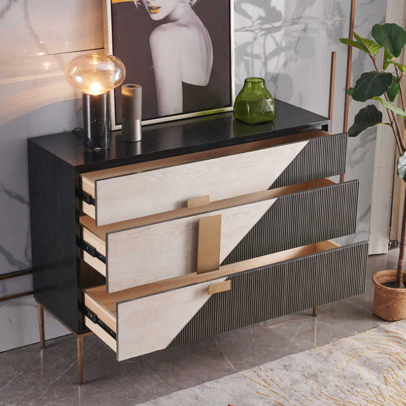 Glam Style Sideboard Wooden Sideboard with Metal Legs for Living Room