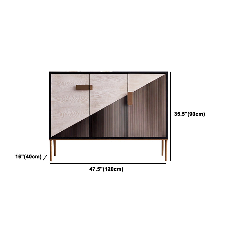 Glam Style Sideboard Wooden Sideboard with Metal Legs for Living Room