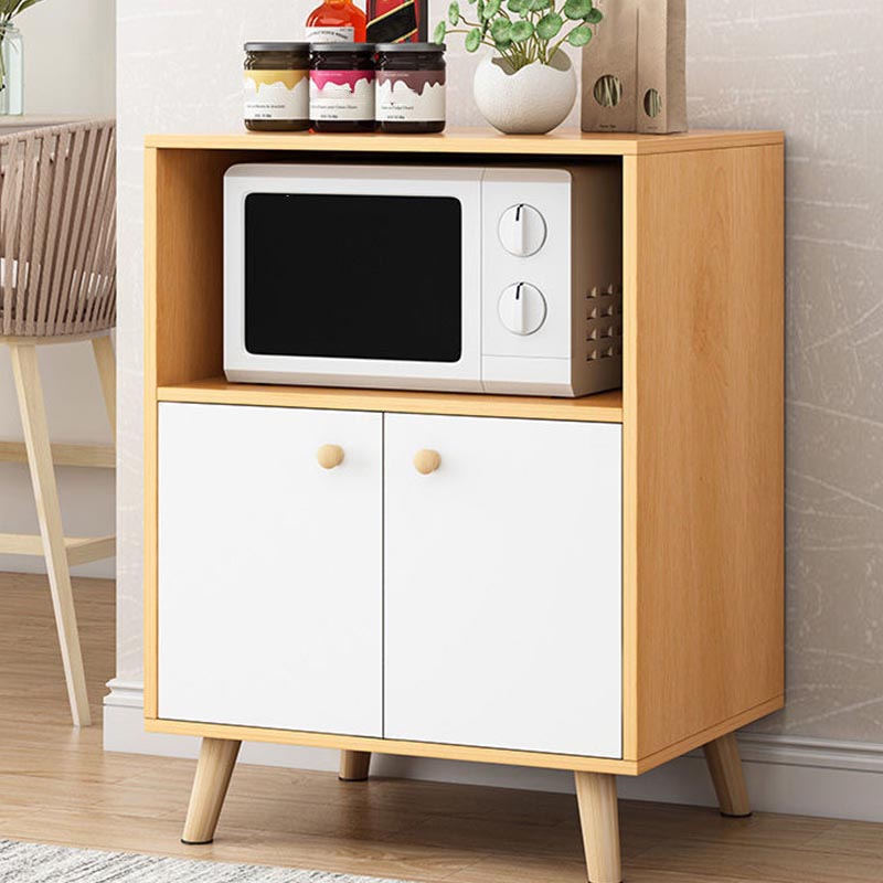 Contemporary Style Sideboard Engineered Dining Sideboard with Solid Wood Base