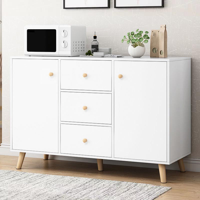 Contemporary Style Sideboard Engineered Dining Sideboard with Solid Wood Base