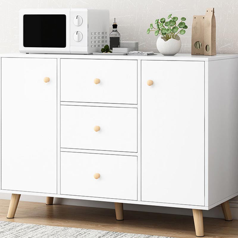 Contemporary Style Sideboard Engineered Dining Sideboard with Solid Wood Base