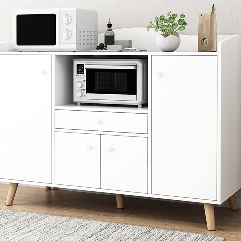 Contemporary Style Sideboard Engineered Dining Sideboard with Solid Wood Base