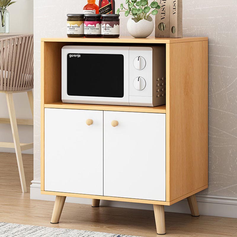 Contemporary Style Sideboard Engineered Dining Sideboard with Solid Wood Base