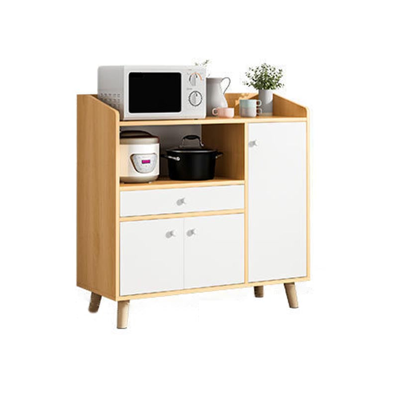 Contemporary Style Sideboard Engineered Dining Sideboard with Solid Wood Base