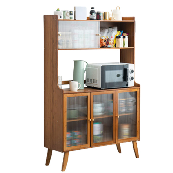 Modern Style Kitched Sideboard Glass Door Wooden Cabinet Storage Sideboard