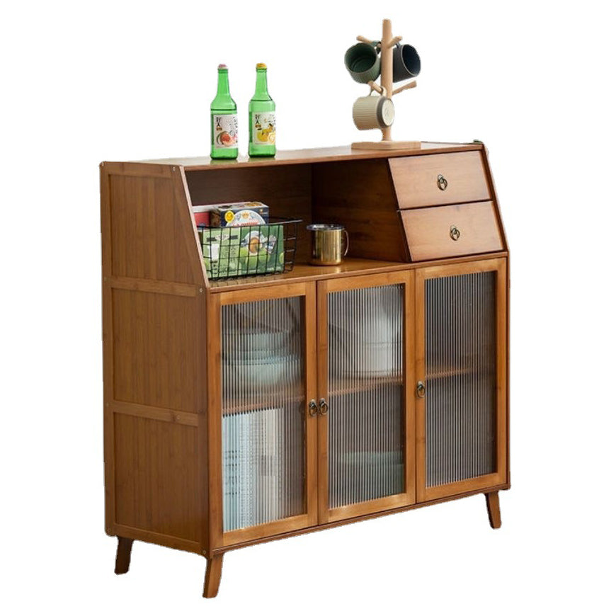 Modern Style Kitched Sideboard Glass Door Wooden Cabinet Storage Sideboard