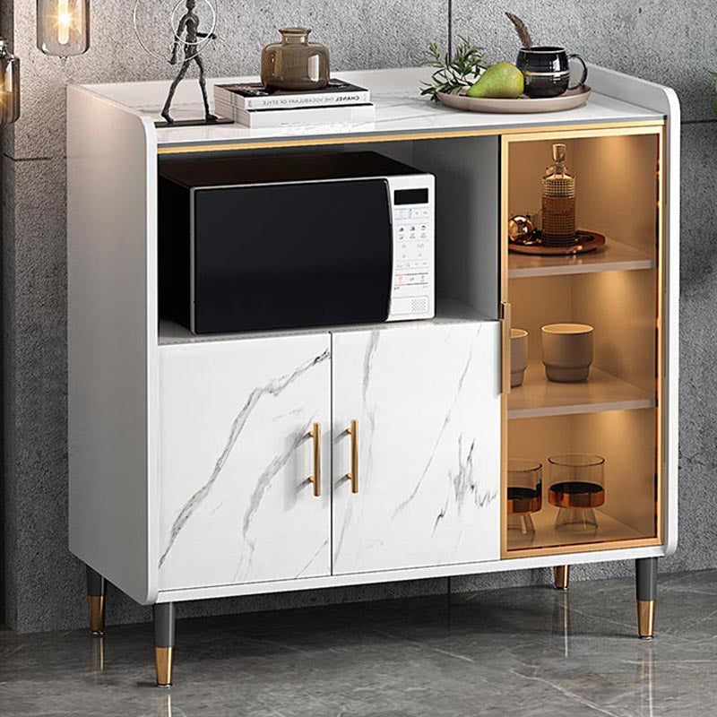 Contemporary Side Board Glass Door Sideboard for Dining Room