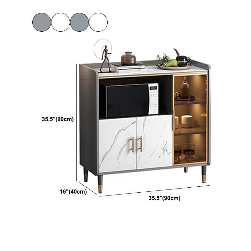 Contemporary Side Board Glass Door Sideboard for Dining Room