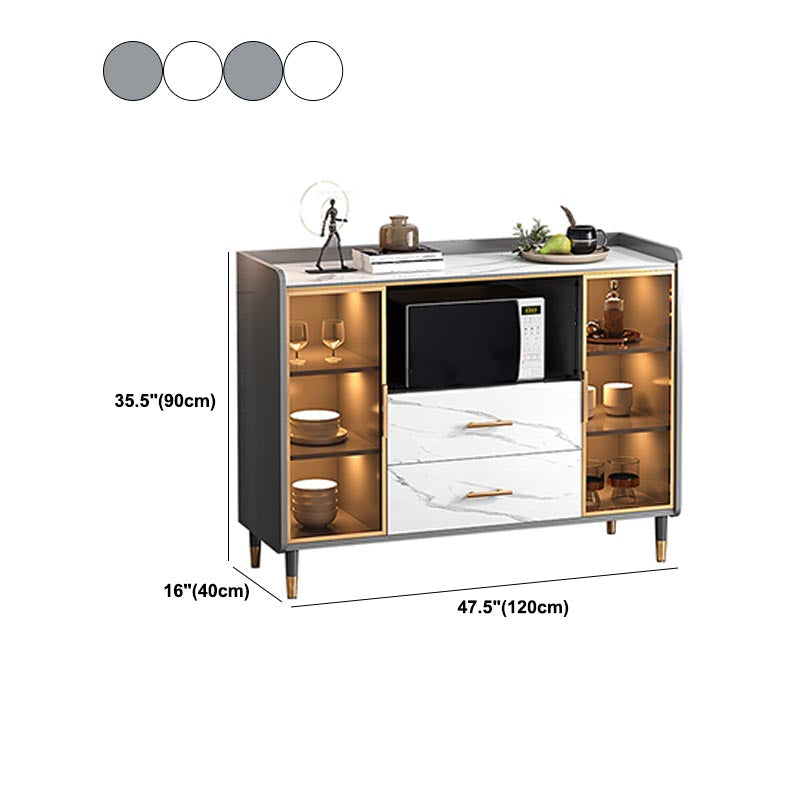 Contemporary Side Board Glass Door Sideboard for Dining Room