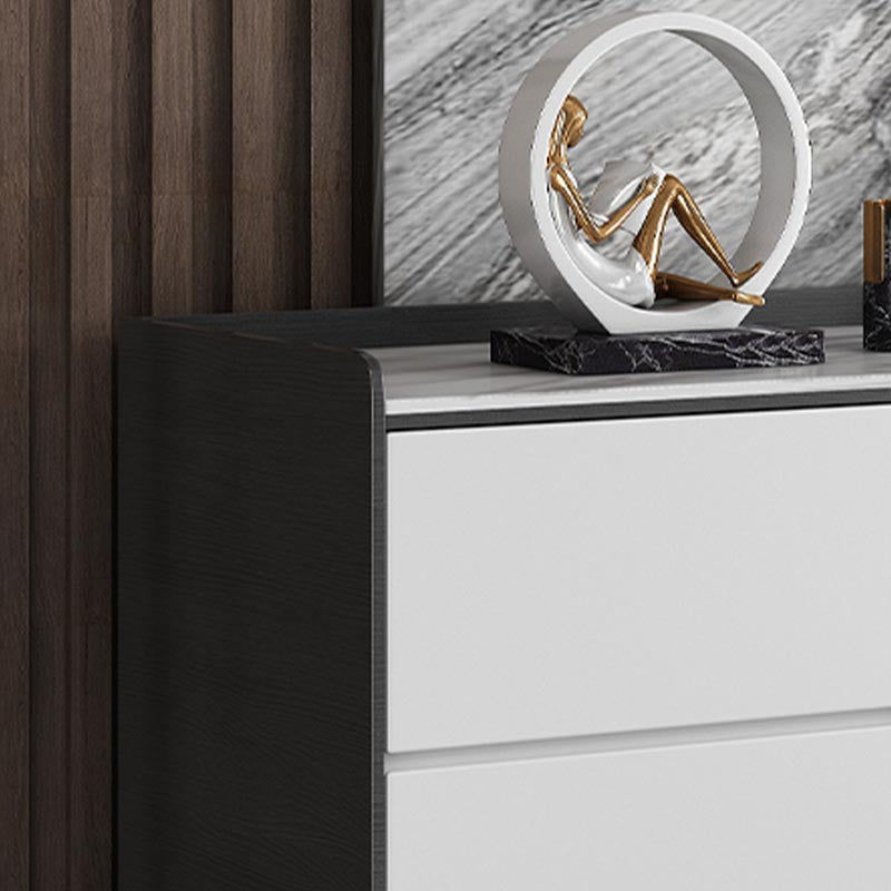 Contemporary Side Board Stone Top Engineered Wood Sideboard for Dining Room with Drawers