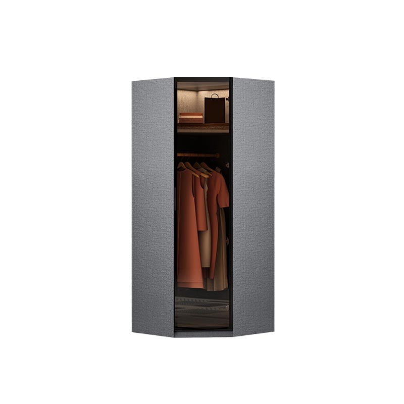 Contemporary Style Glass Wardrobe Soft Close Door Wardrobe Closet for Bedroom