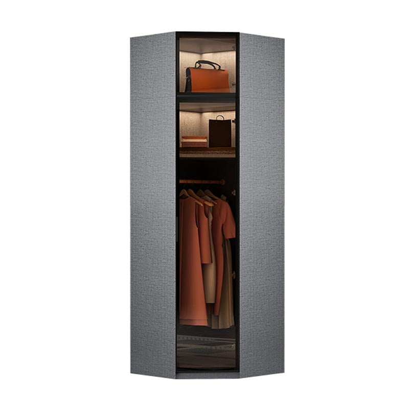 Contemporary Style Glass Wardrobe Soft Close Door Wardrobe Closet for Bedroom