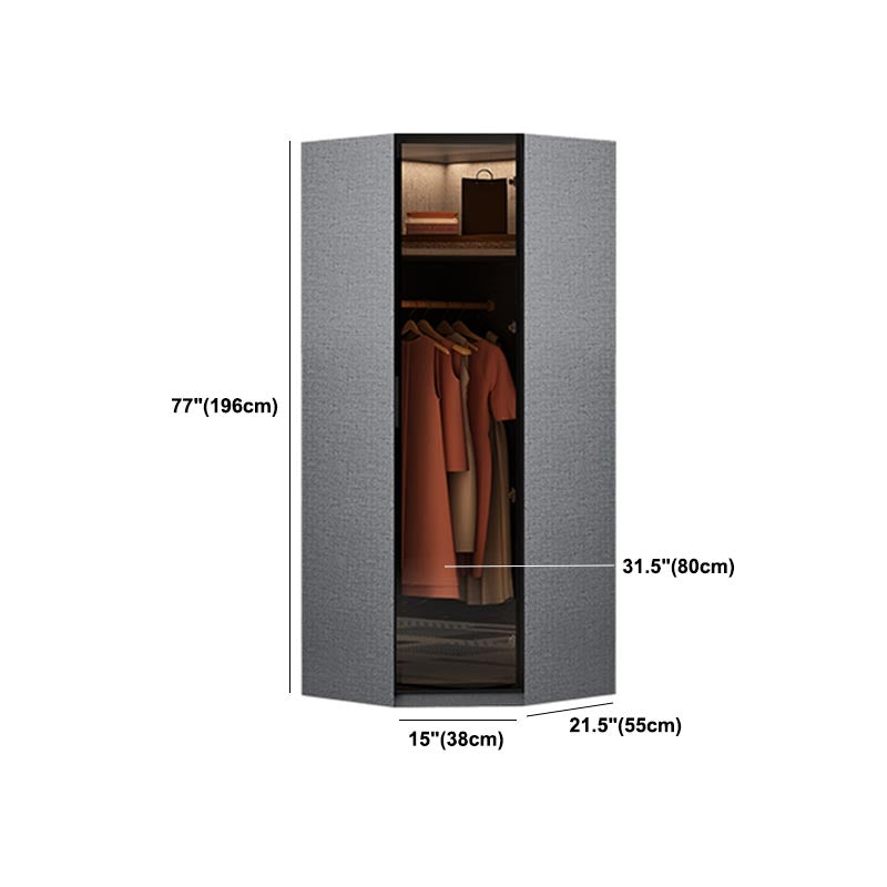 Contemporary Style Glass Wardrobe Soft Close Door Wardrobe Closet for Bedroom