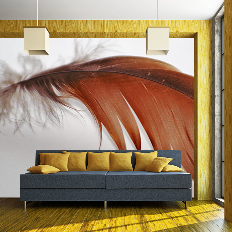 Decorative Feather Wall Mural Mildew Resistant Photography Wall Mural