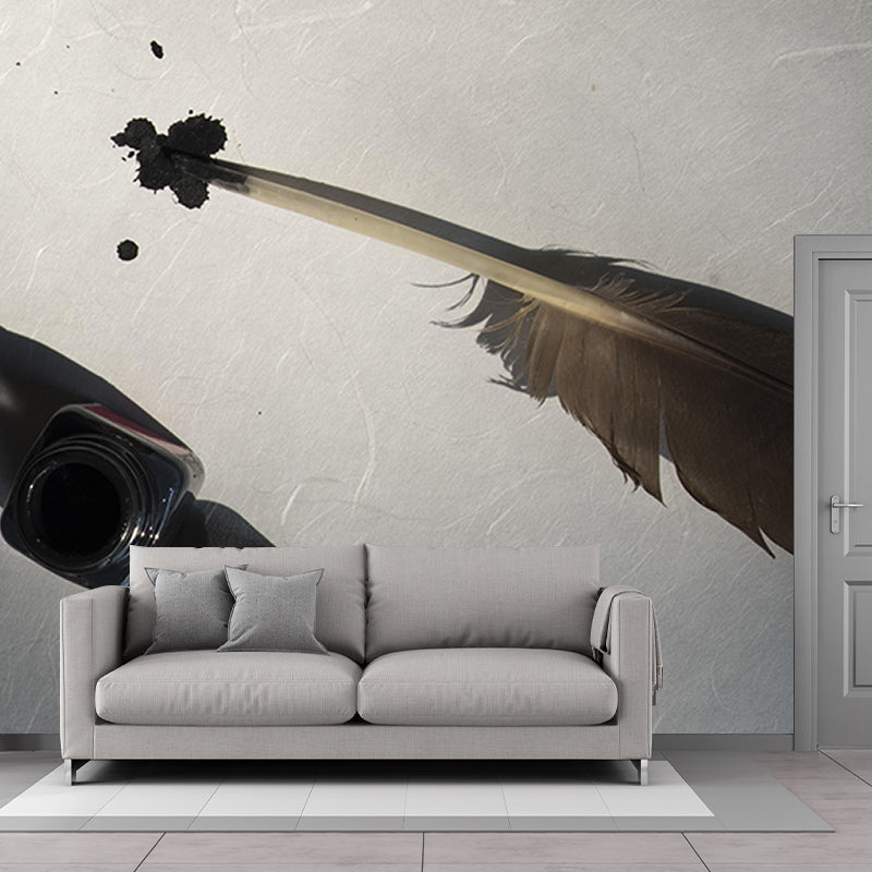 Photography Feather Wallpaper Stain Resistant Living Room Contemporary Wall Mural