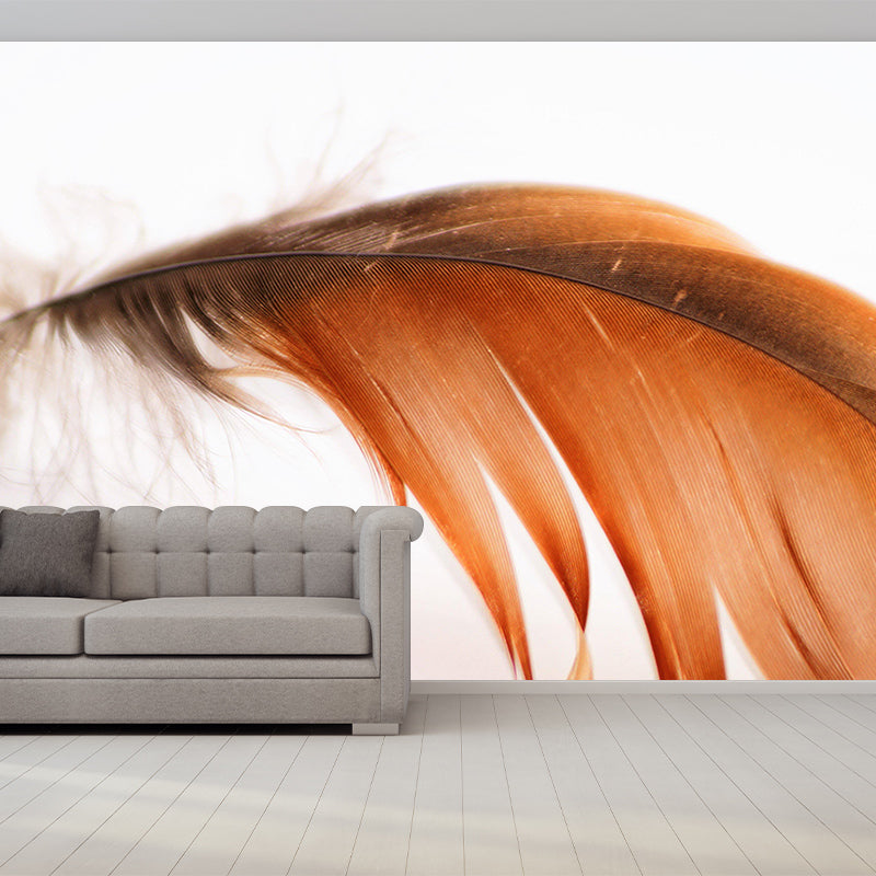 Stain Resistant Photography Wall Mural Contemporary Feather for Accent Wall