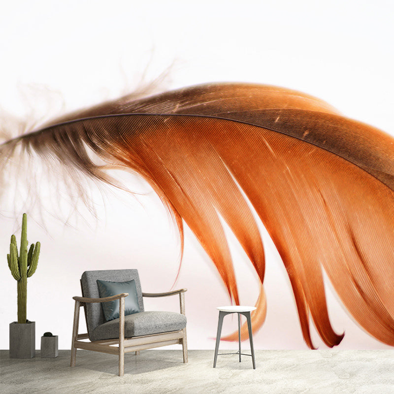 Stain Resistant Photography Wall Mural Contemporary Feather for Accent Wall