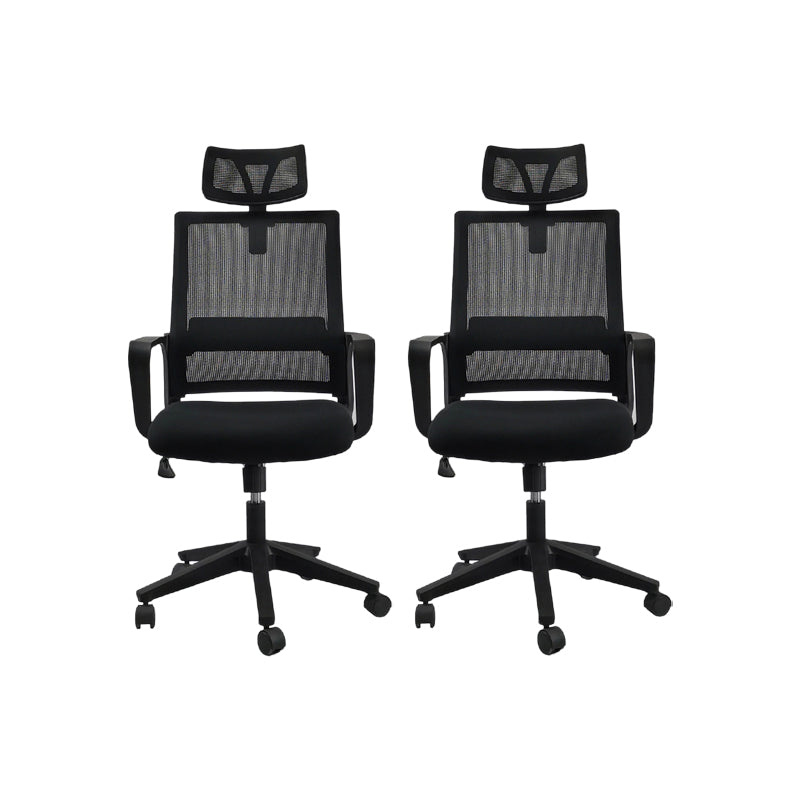 Modern Wheels Office Chair Microfiber Black Task Mid-Back Chair