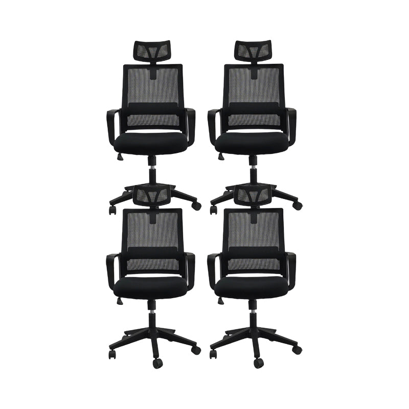 Modern Wheels Office Chair Microfiber Black Task Mid-Back Chair